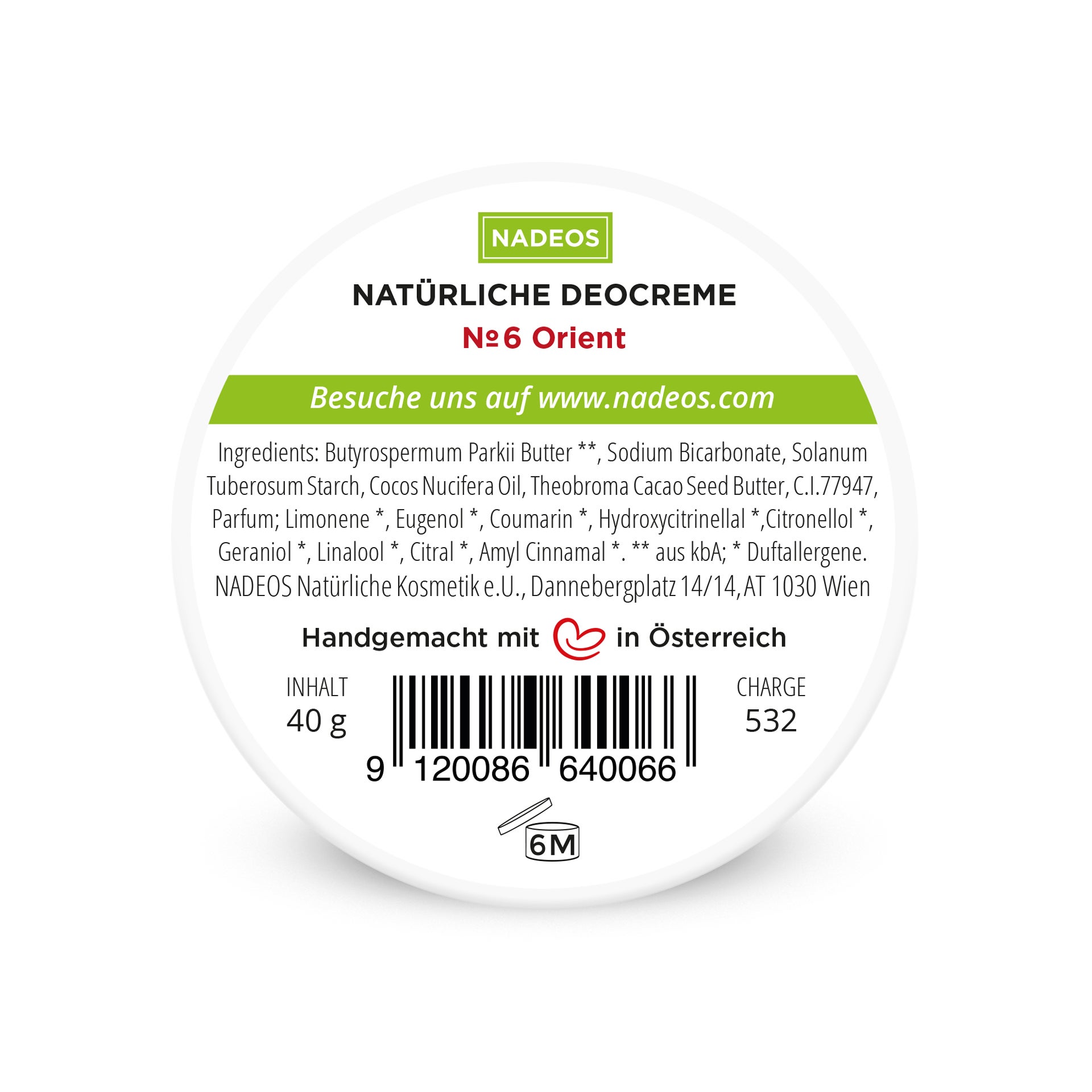 Crema deodorante naturale Oriente