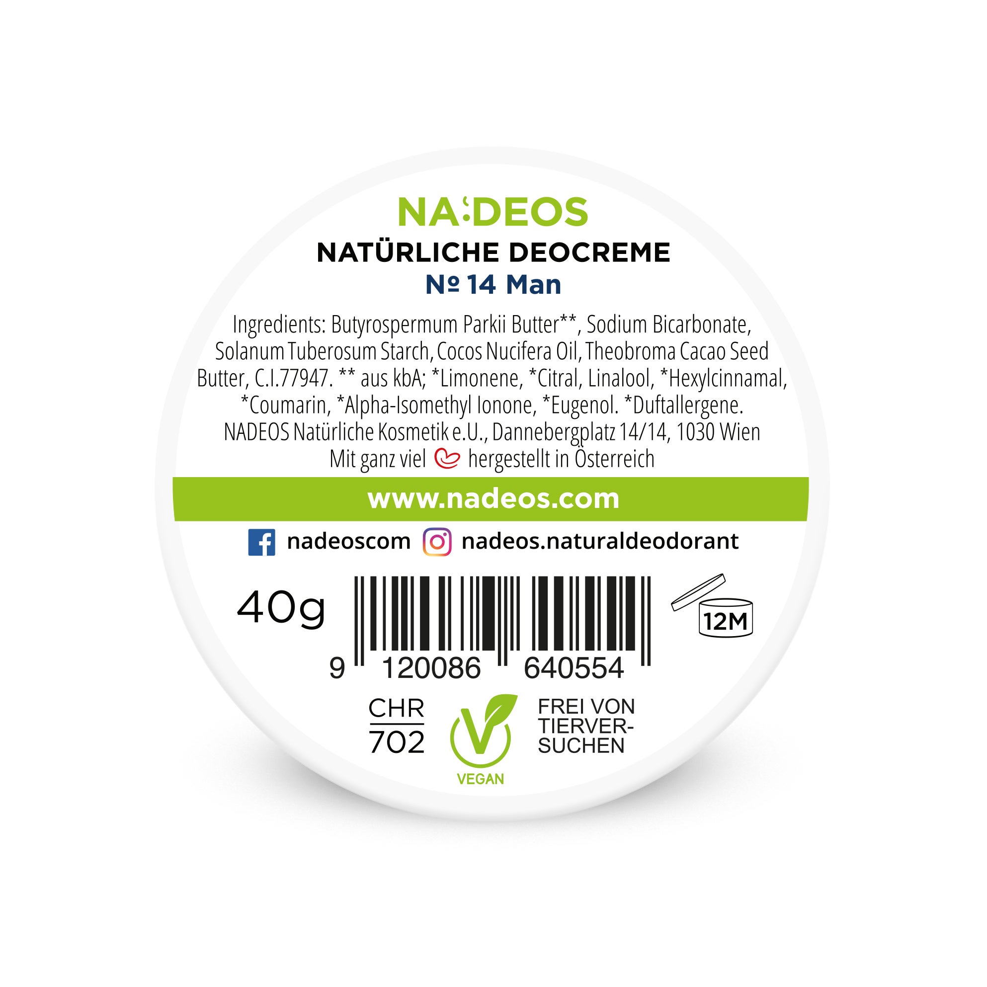 Crème déodorante naturelle Man