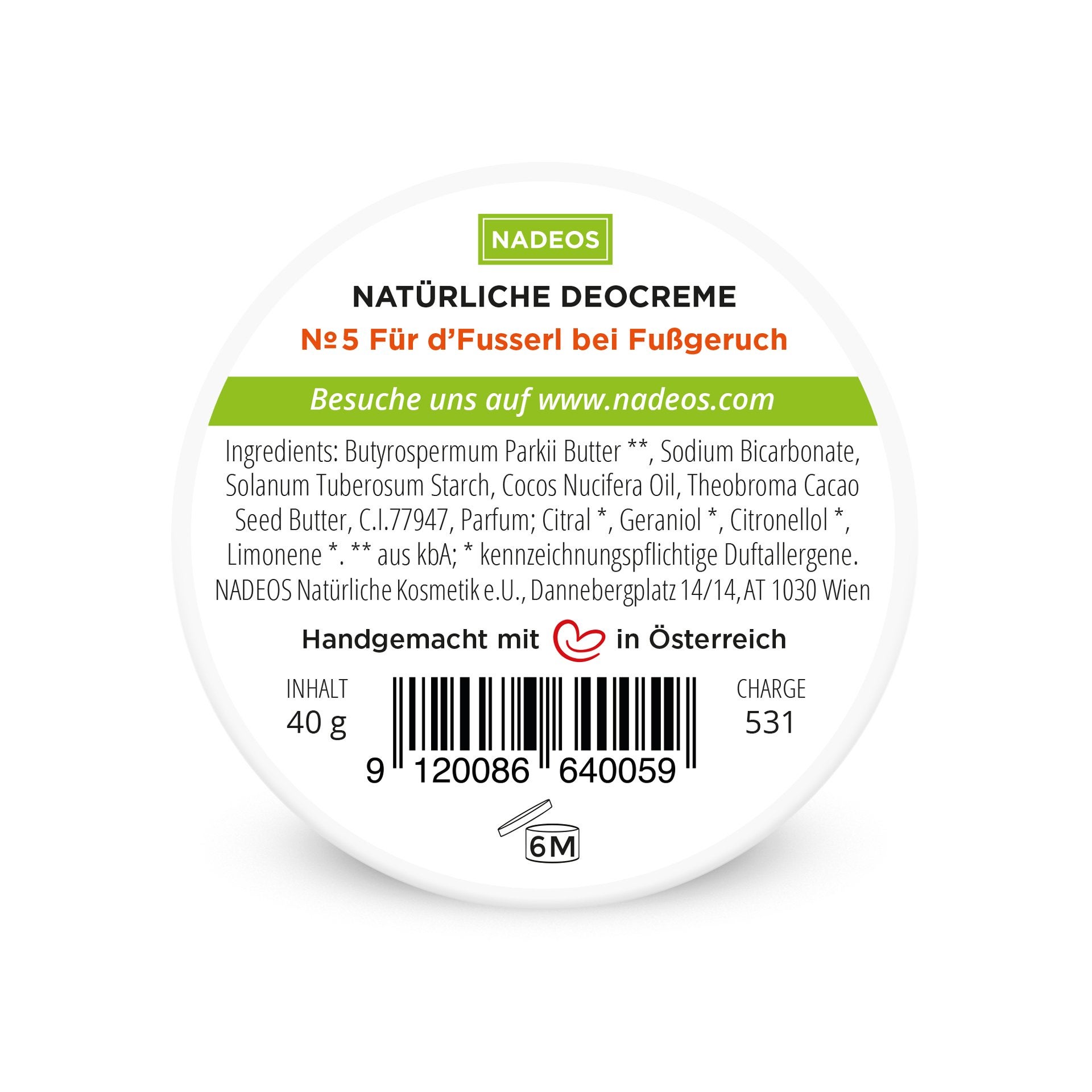 Natürliche Deocreme Fusserl