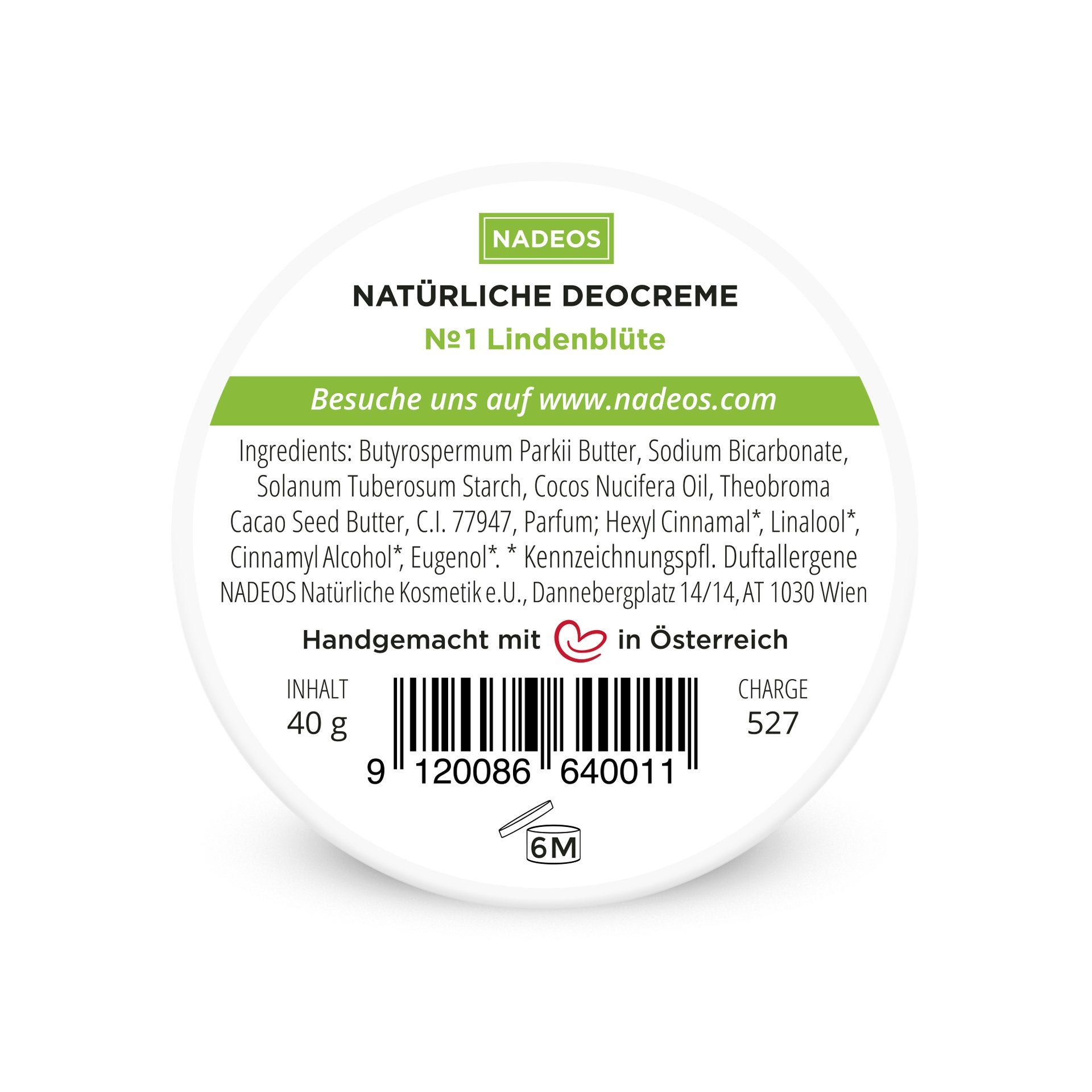 Crème déodorante naturelle au tilleul