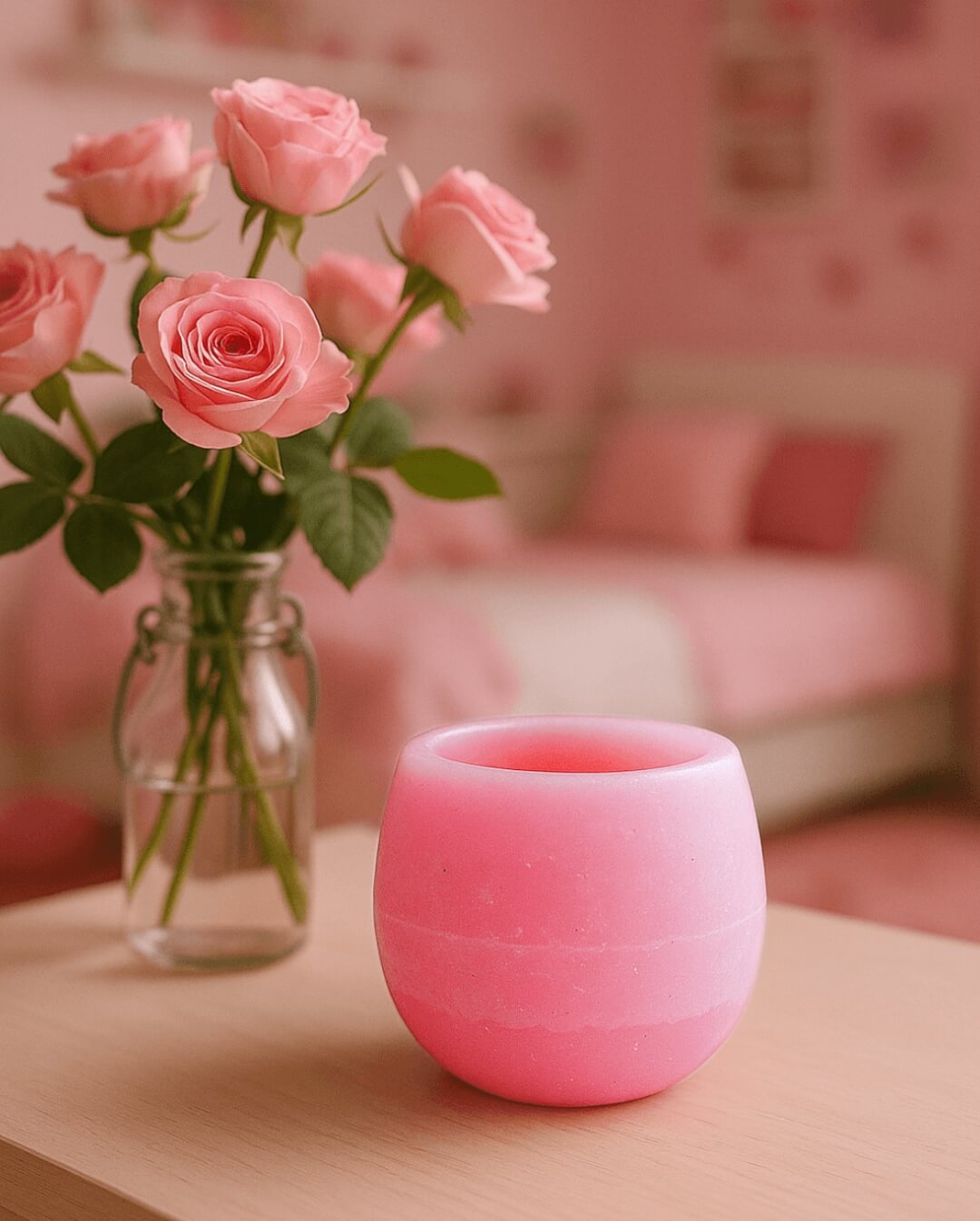 Candiles Duftwachs Raumduft Rose – klassisch-romantischer Raumduft mit natürlicher Blütenkraft für stilvolle Ruhe Stimmungsvoll 