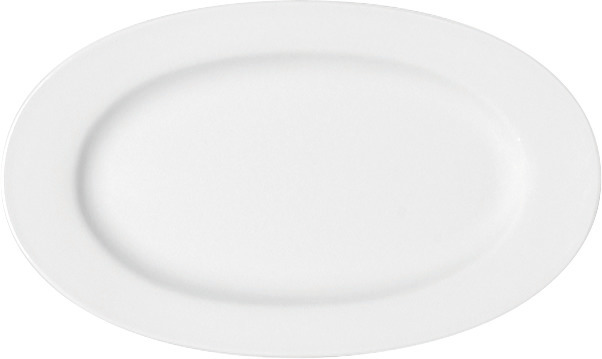 Platte oval mit Fahne 384 x 216 mm