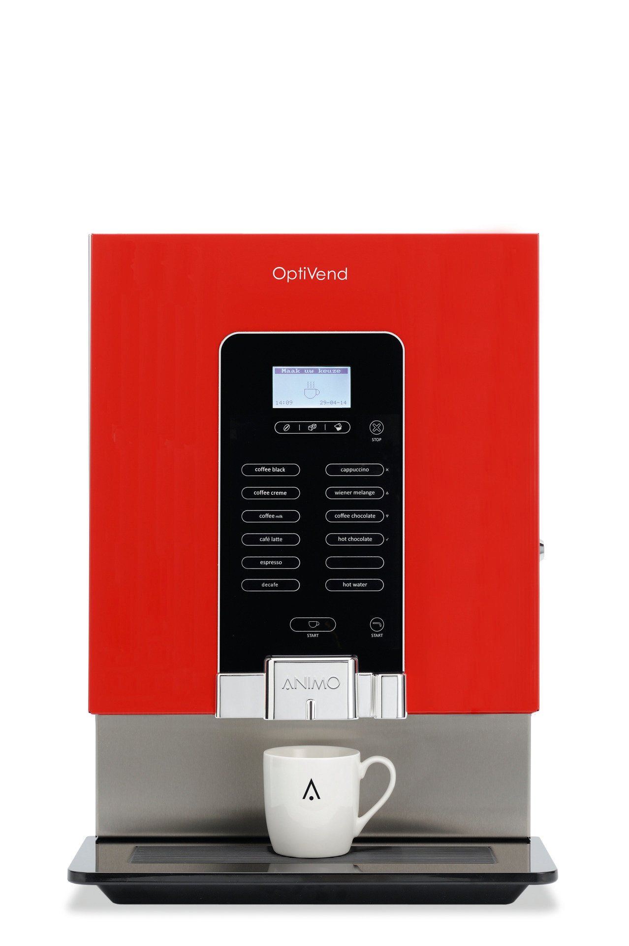 Kaffeevollautomat 4 x 2,30 l /  OptiVend 43 NG / rot