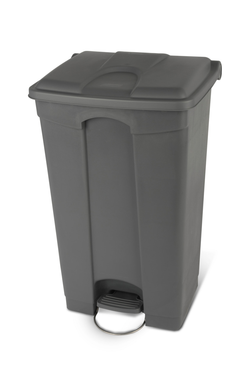 Treteimer 90 l rechteckig mit Rollen grau / grau 412 x 500 x 820 mm