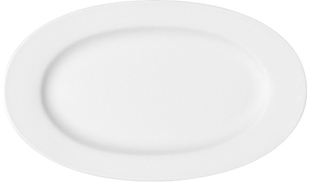 Platte oval mit Fahne 330 x 198 mm