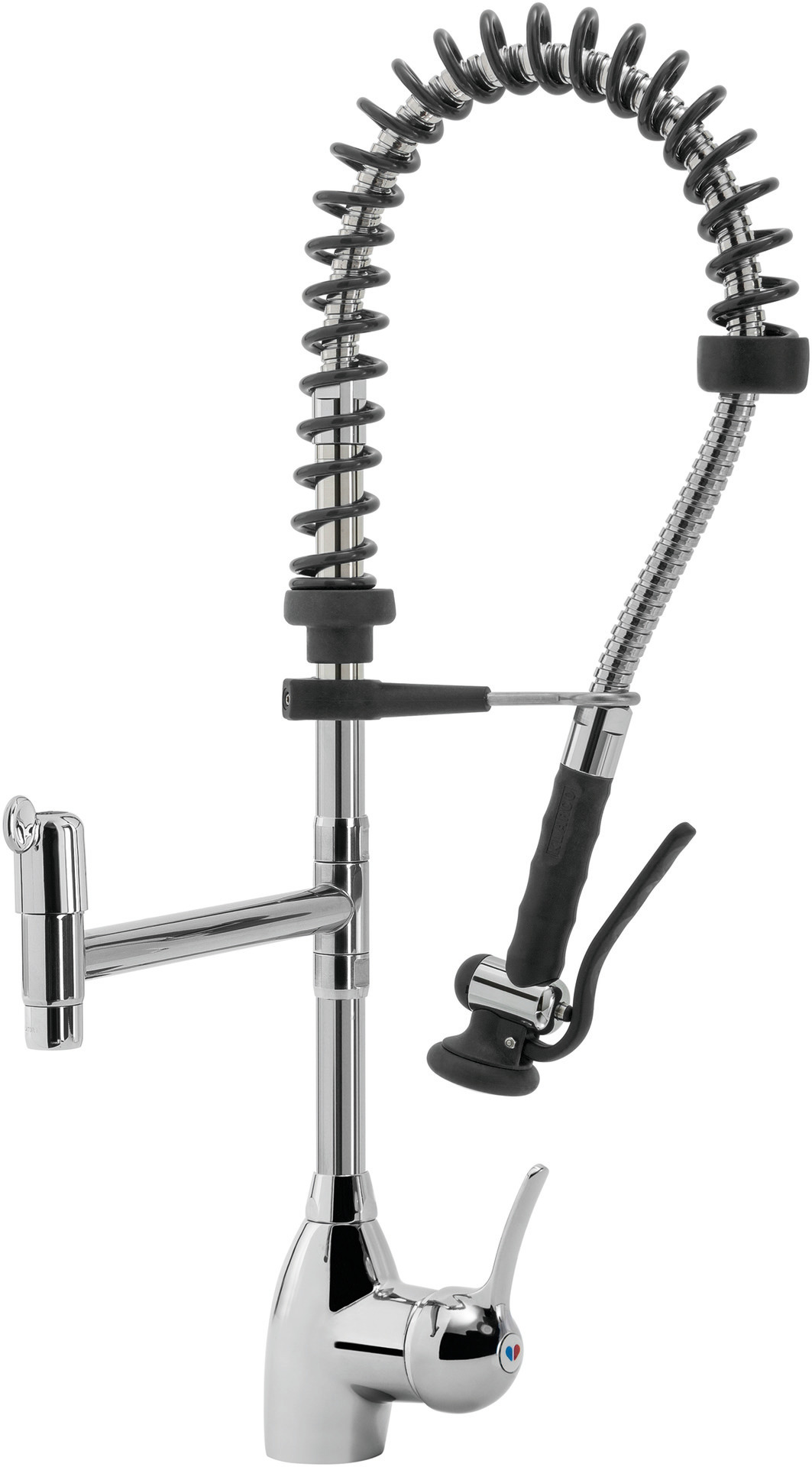 Einlocharmatur Einhandmischer H=600 mm Brausekopf Feder Halterung schwarz