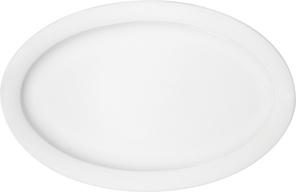 Platte oval mit Fahne 356 x 237 mm