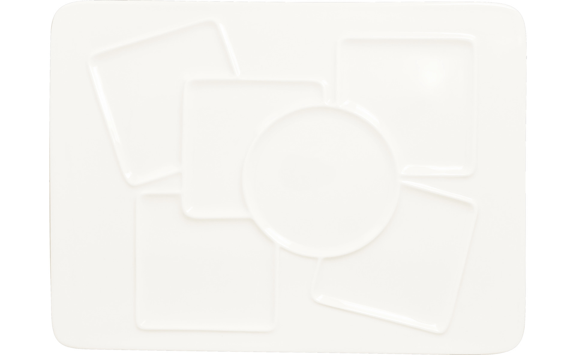 Teller rechteckig mit 6 Zonen create 370 x 270 mm plain-white