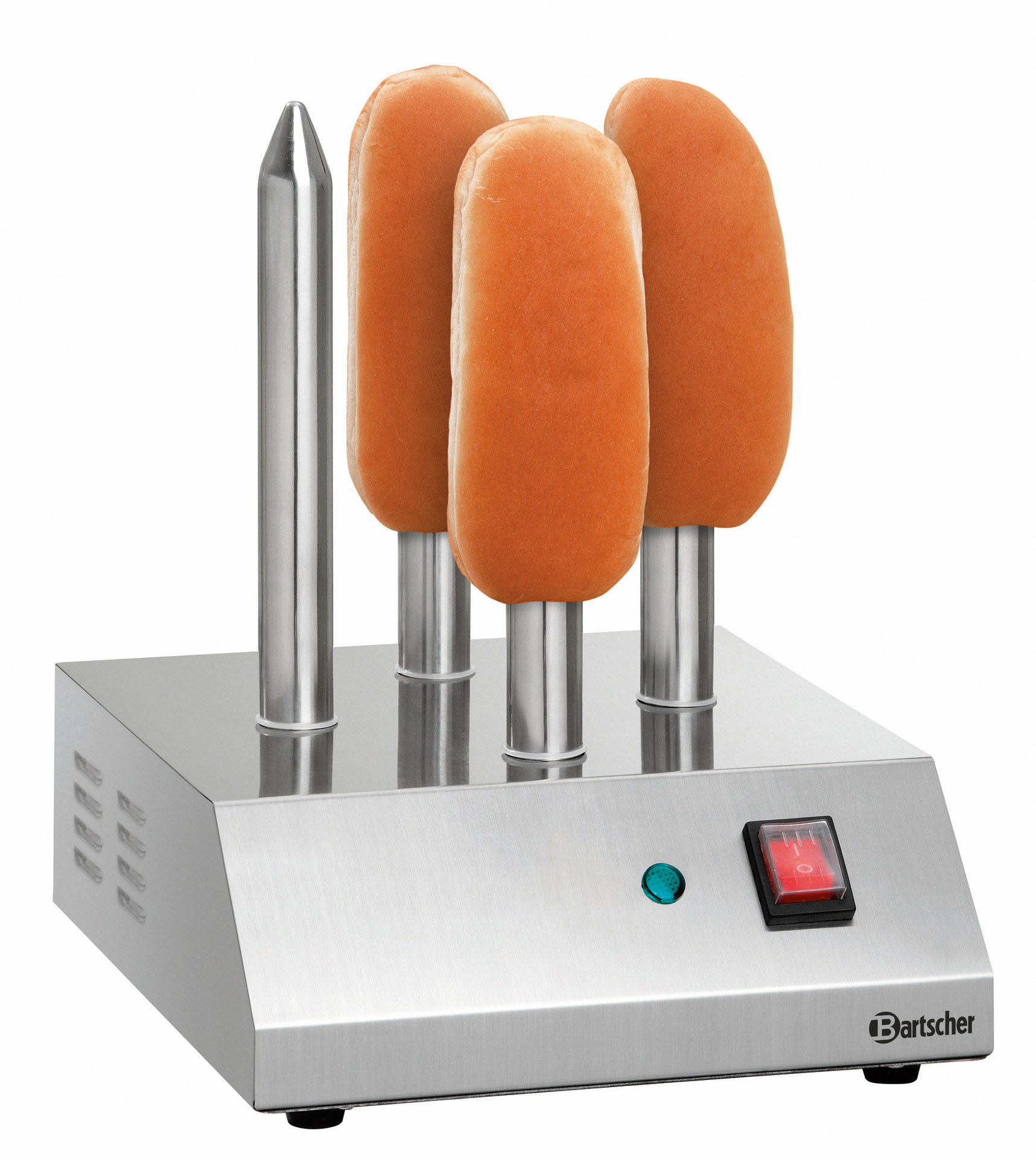 Hot-Dog-Spießtoaster mit 4 Toaststangen 240 x 280 x 310 mm / 230 V / 0,19 kW
