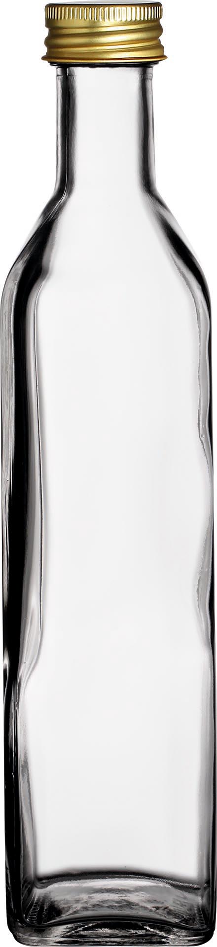 Glasflasche eckig 250 ml