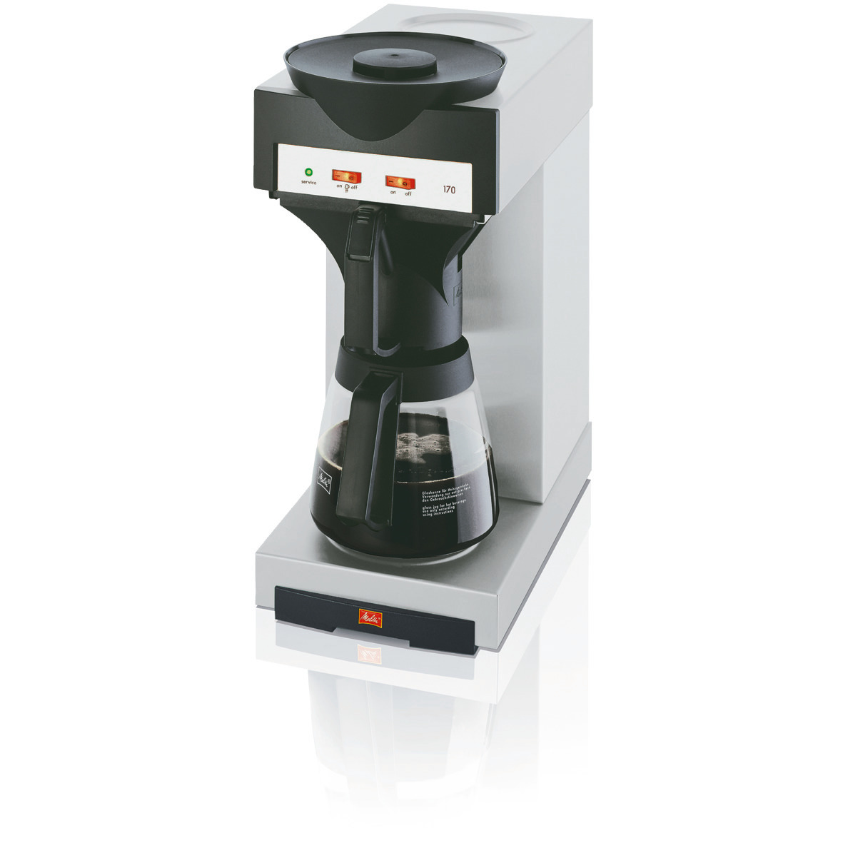 Filterkaffeemaschine mit 1,8 l Glaskanne 125 Tassen/h 210 x 420 x 463 mm