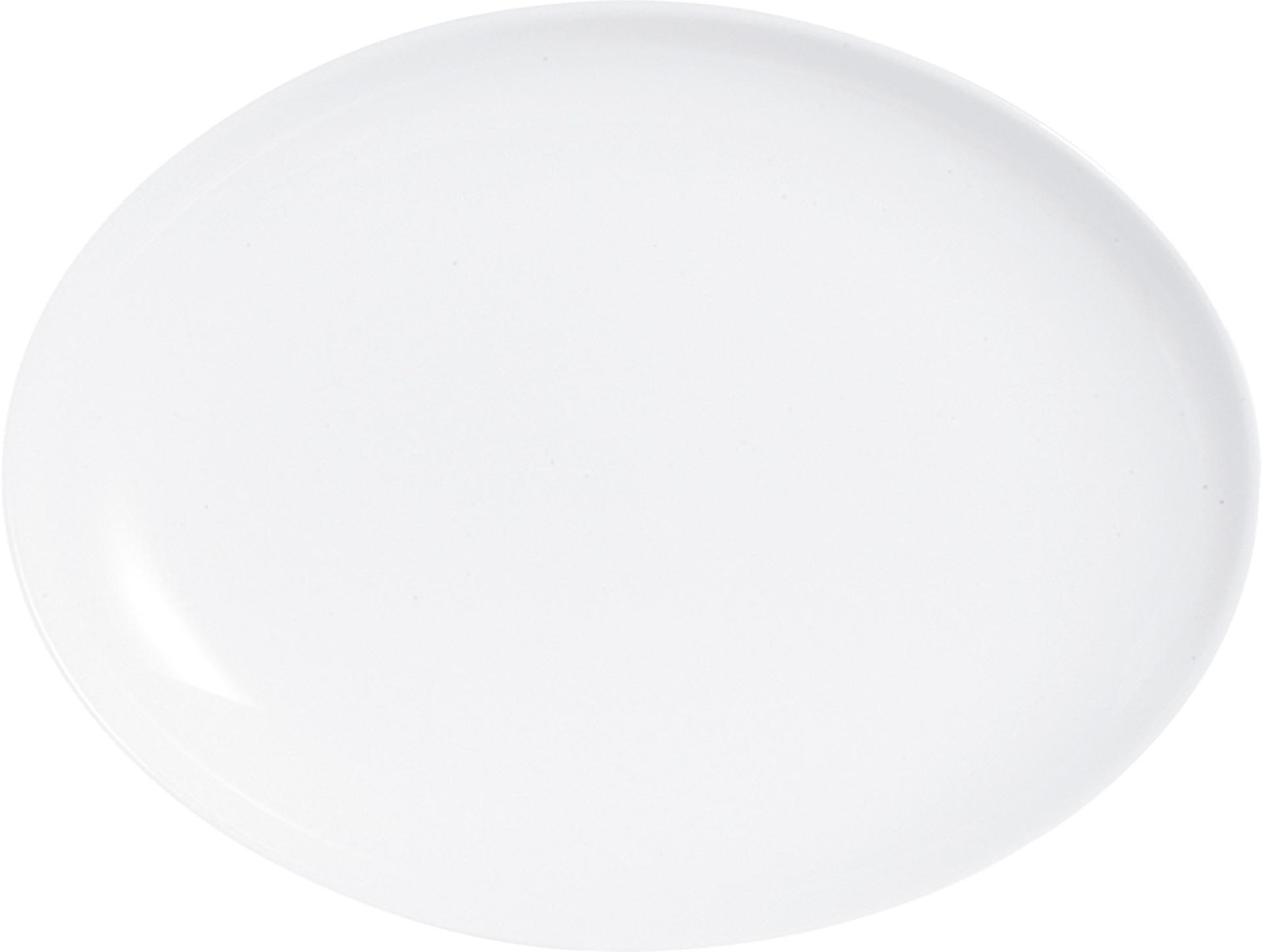 Hartglasgeschirr "Evolution" weiß Platte flach oval 33x25 cm