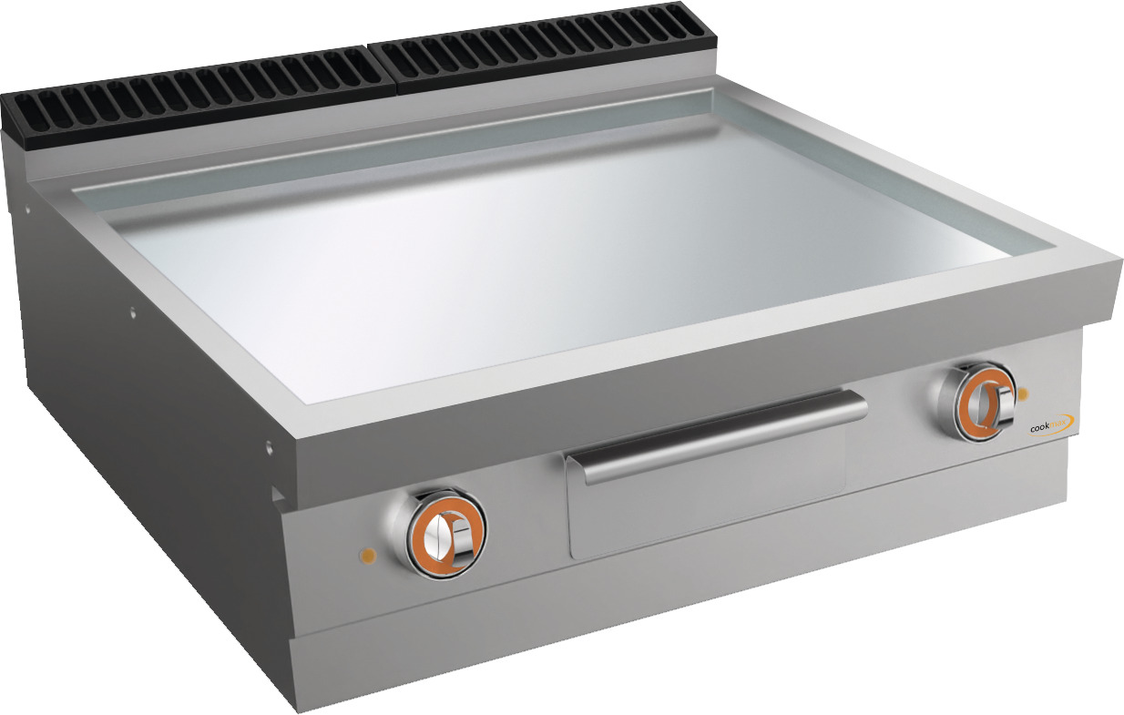 Elektro-Grillplatte, glatt, verchromt,  2 Heizzonen