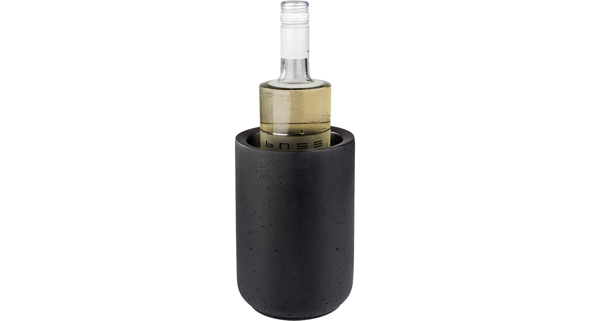 Flaschenkühler 120 mm Beton mit möbelschonender Unterseite schwarz