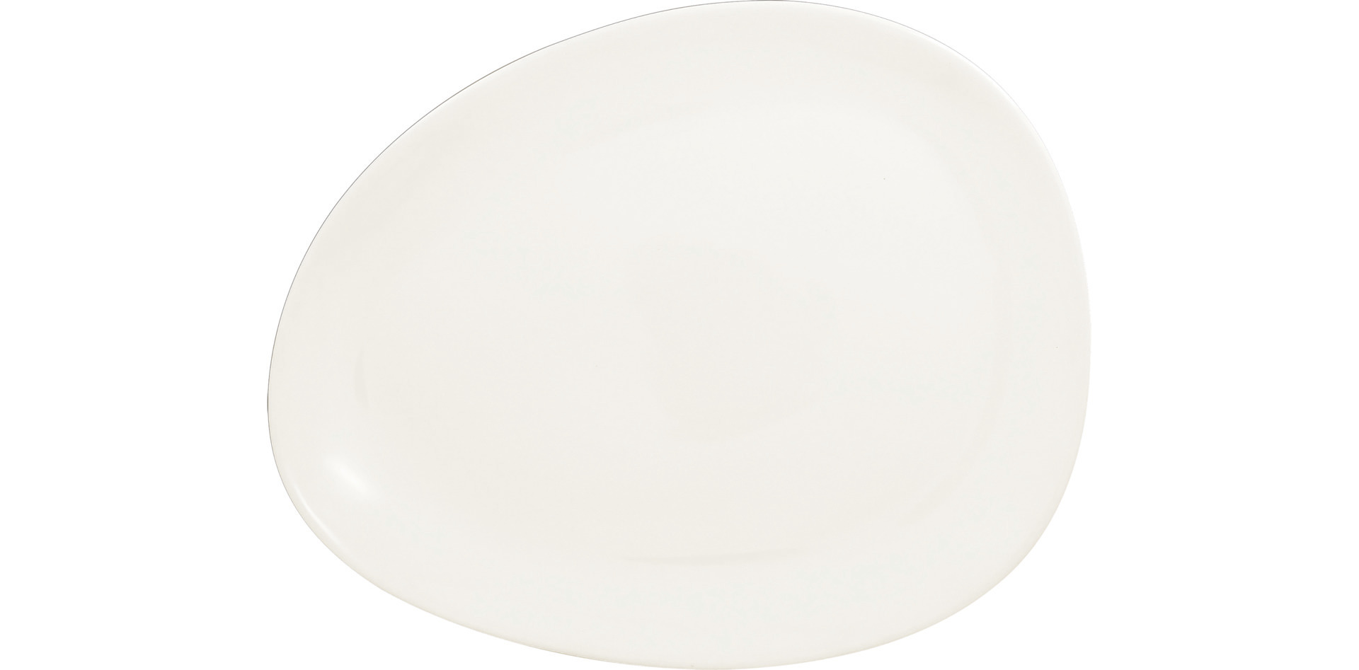 Teller flach shaped 270 x 215 mm plain-white