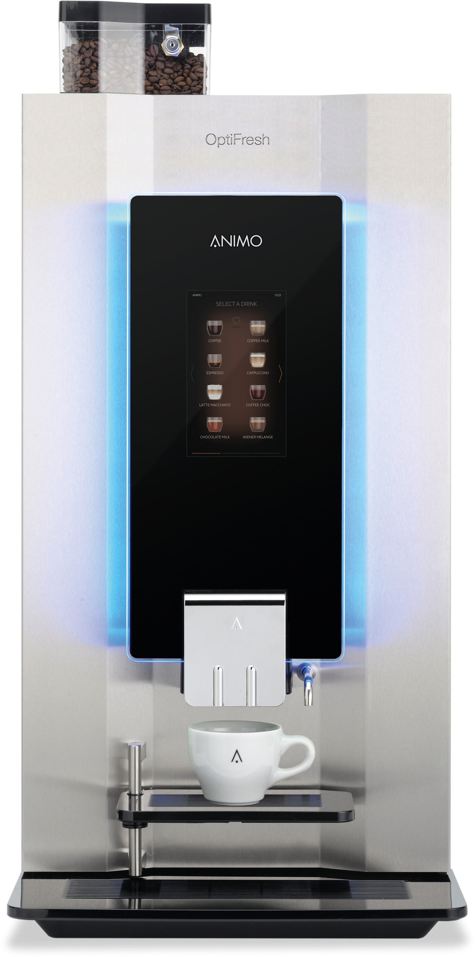 Kaffeevollautomat 1x2,20 l + 2x2,30 l / OptiFresh Bean 3 Touch / Edelstahl