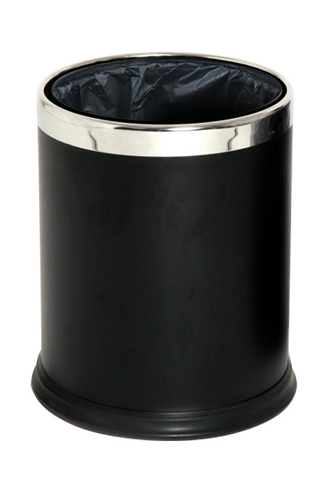 Abfallbehälter 10,0 l rund doppelwandig Metall schwarz 225 x 225 x 266 mm