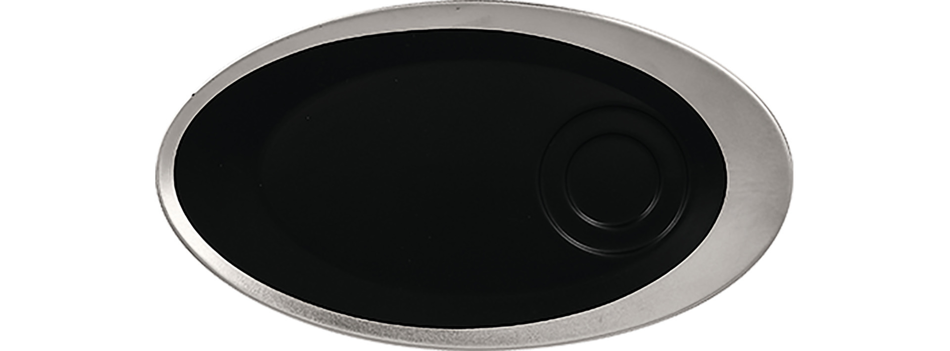 Untertasse oval 290 x 160 mm für GICU23/GICU09 schwarz / silber