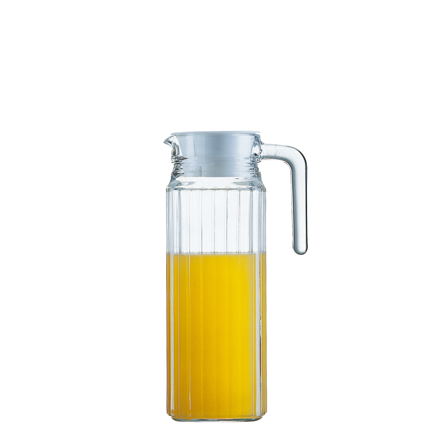 Kühlschrankkrug mit Kunststoffdeckel und Henkel 89 mm / 1,10 l transparent