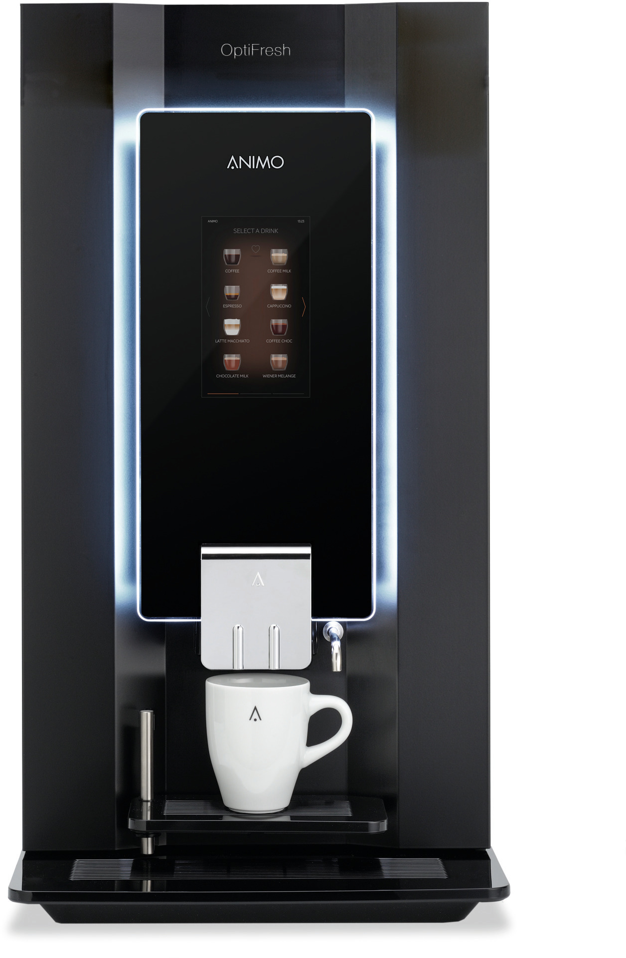 Kaffeevollautomat 1x5,10 l + 1x2,30 l +  2 x 1,20 l / OptiFresh 4 Touch / schwarz