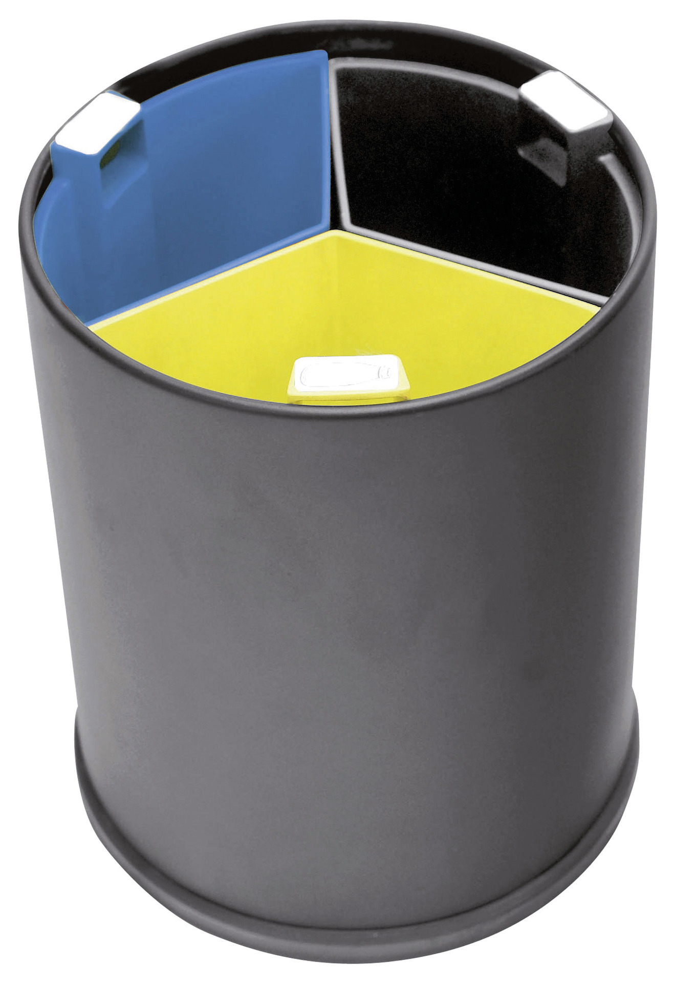 Abfallbehälter mit Trennsystem 13,0 l rund Metall schwarz 245 x 245 x 300 mm