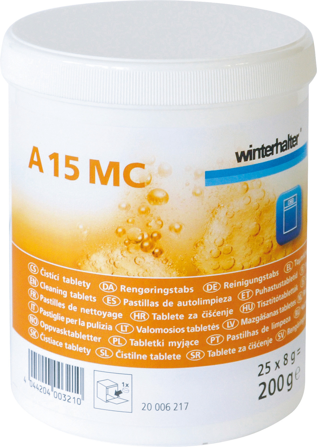 Reinigungstabs A 15 MC / 0,20 kg / Karton je 10 Dosen