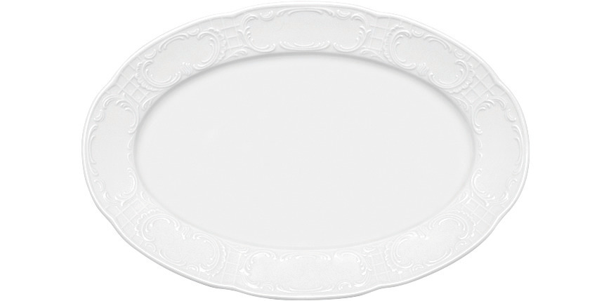 Platte oval mit Fahne 280 x 185 mm