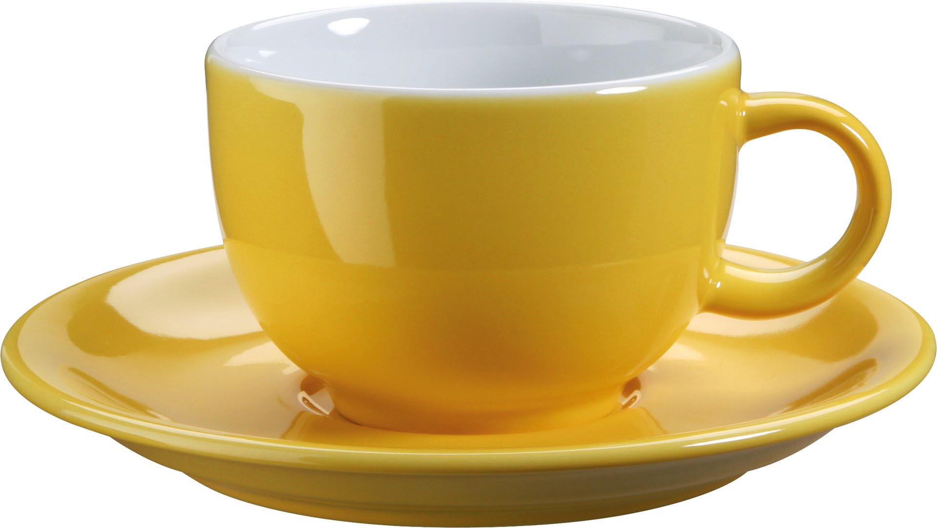 Kaffee- / Cappuccinotasse "Barista" gelb
