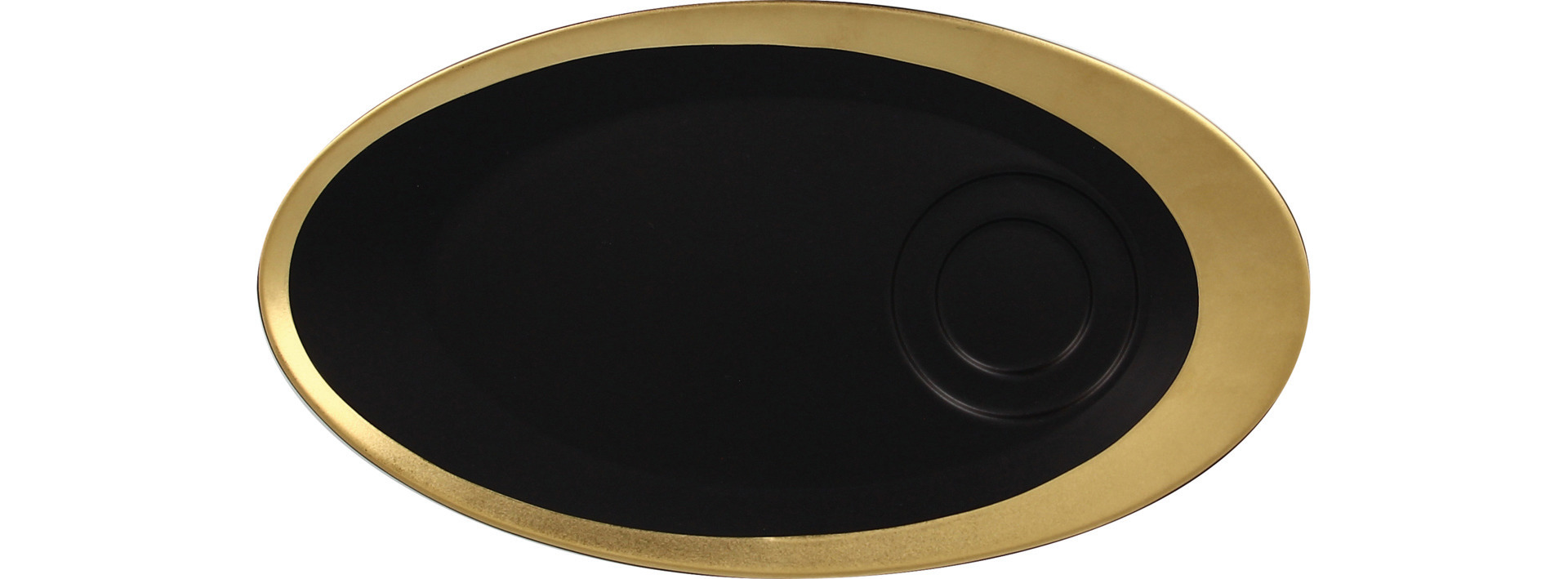 Untertasse oval 290 x 160 mm für GICU23/GICU09 schwarz / gold