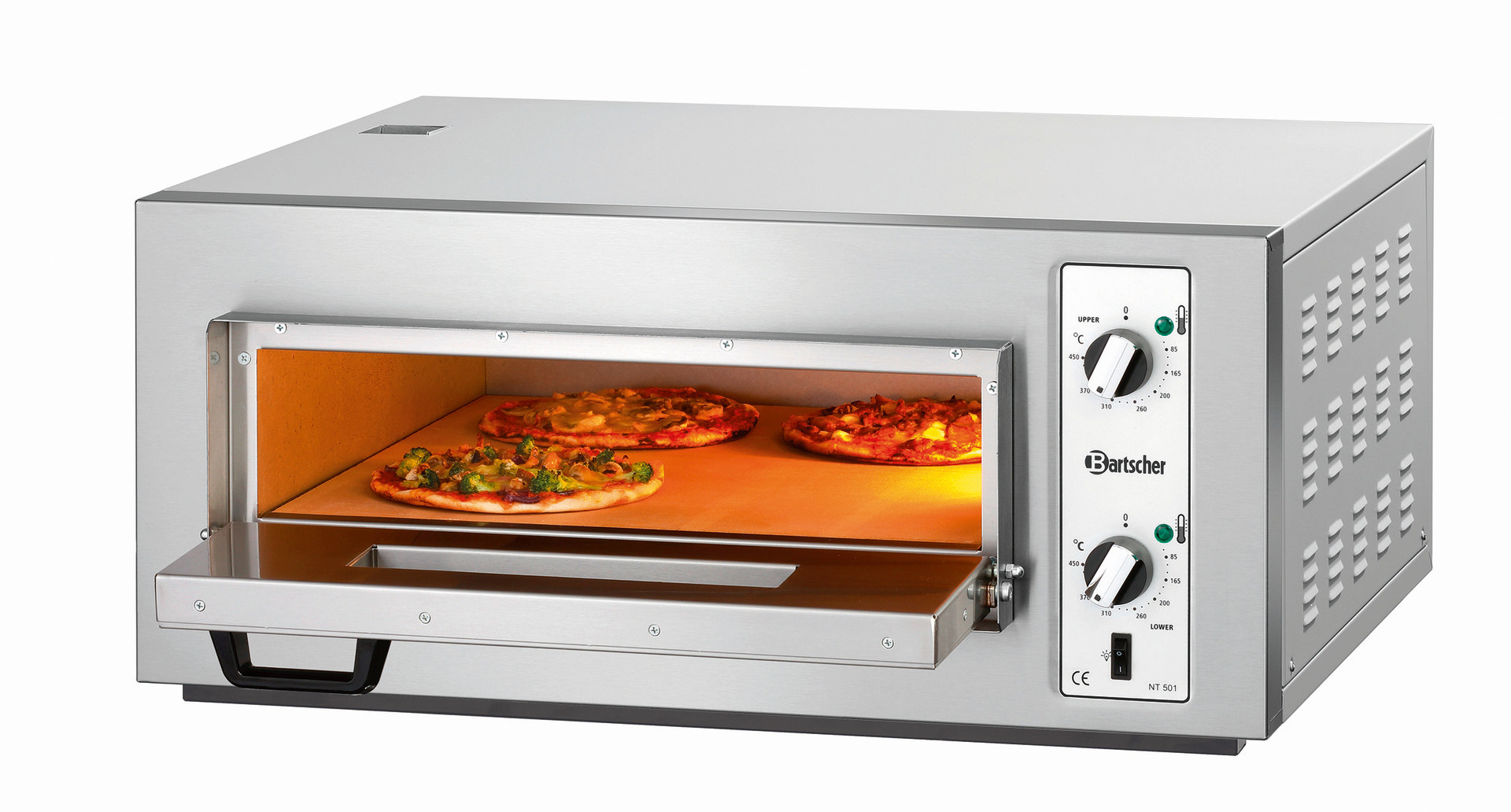Pizzaofen 505 x 530 x 110 mm 4 Pizzen 250 mm