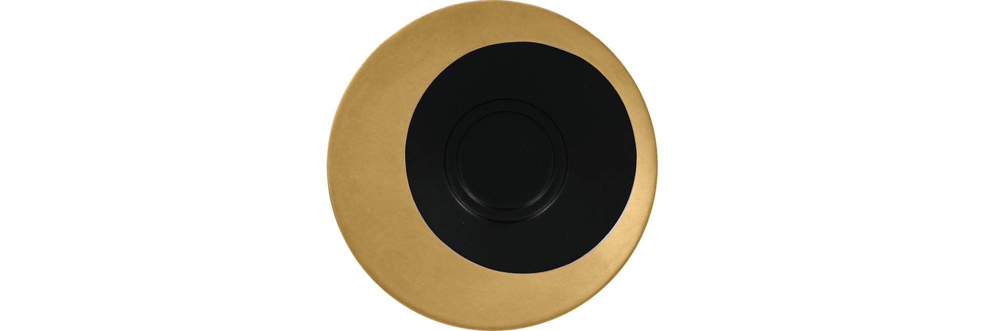 Untertasse 145 mm schwarz / gold