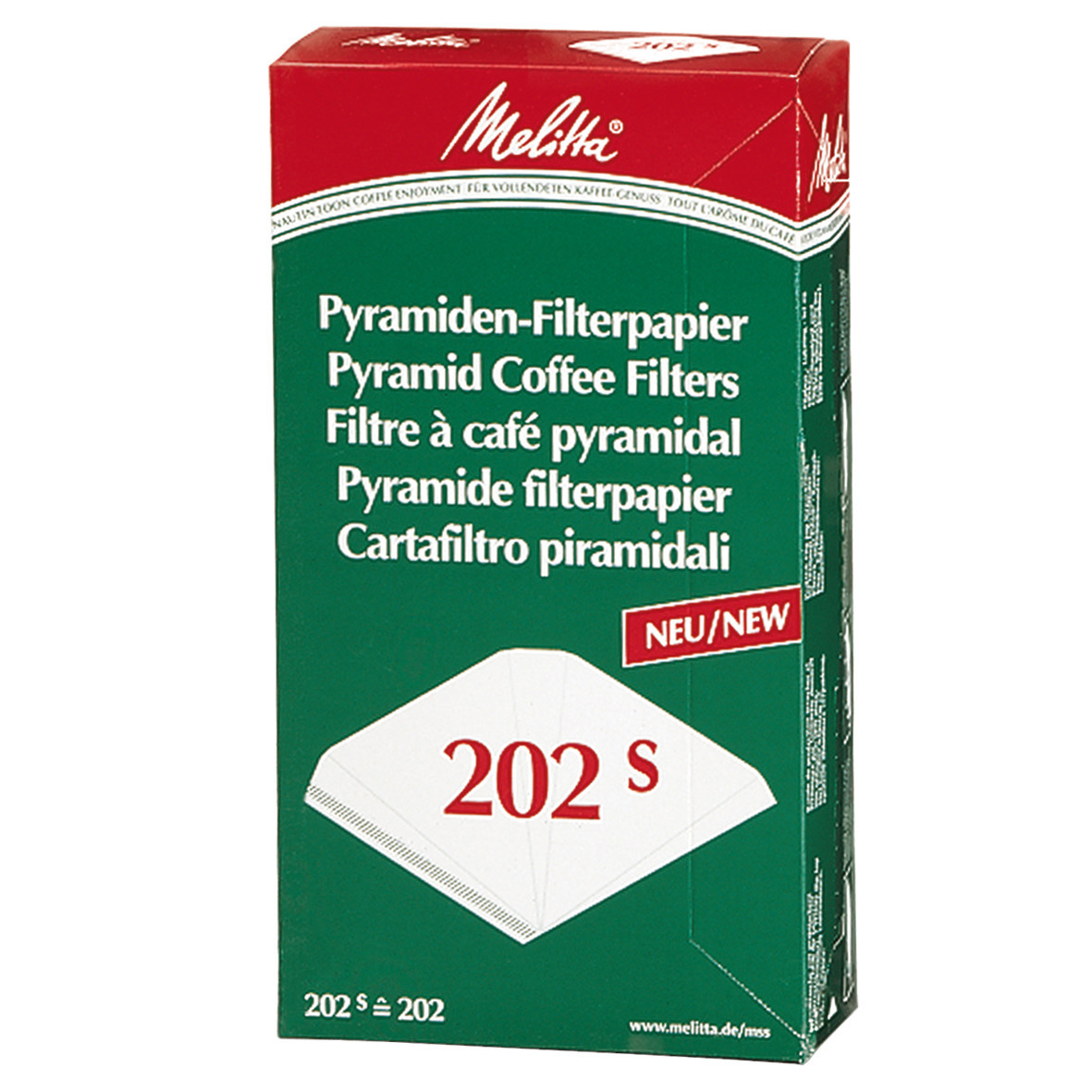 Pyramiden-Filterpapier für Kaffeemaschinen Pa SF 202 S, 100 ST