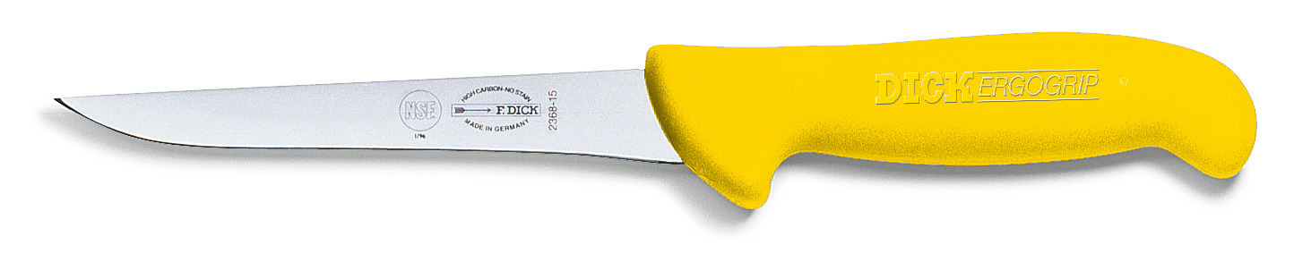 Ausbeinmesser Klingenlänge 150 mm schmal / steif / gelber Griff