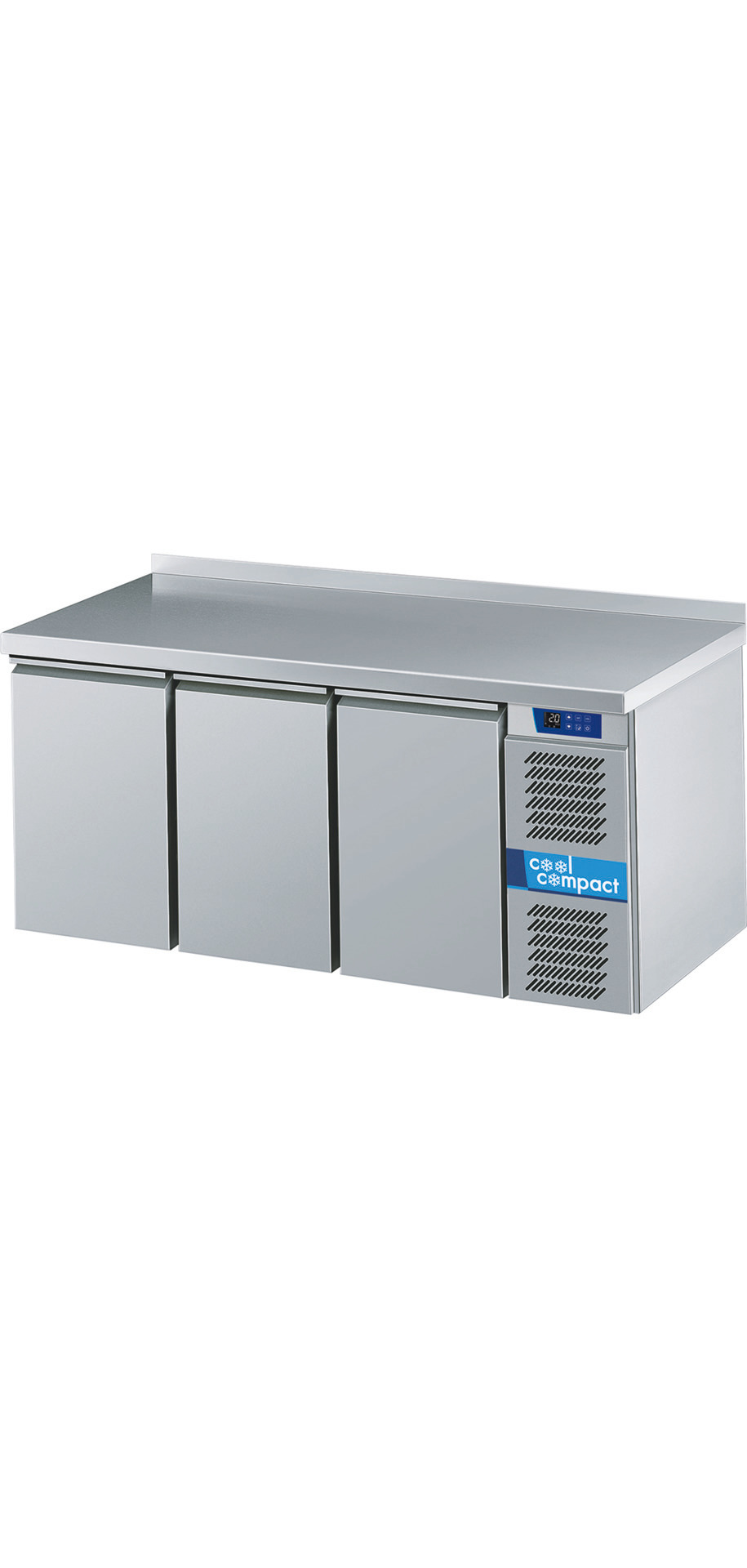 Tiefkühltisch 3 Türen je 10 x GN 1/1 /  mit Abkantung allseits / steckerfertig
