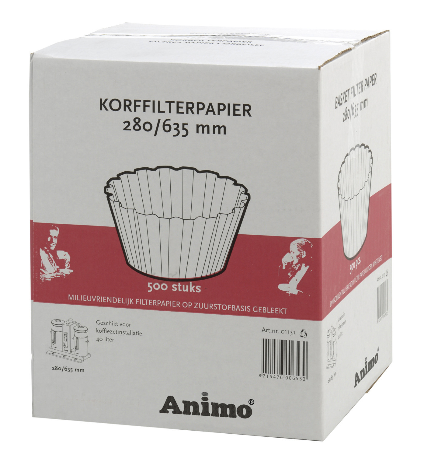 Korbfilterpapier für ComBi-line 500 Blatt / 410 x 500 x 420 mm