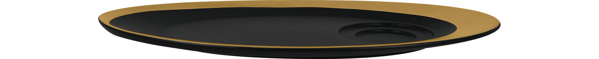 Untertasse oval 290 x 160 mm für GICU23/GICU09 schwarz / gold