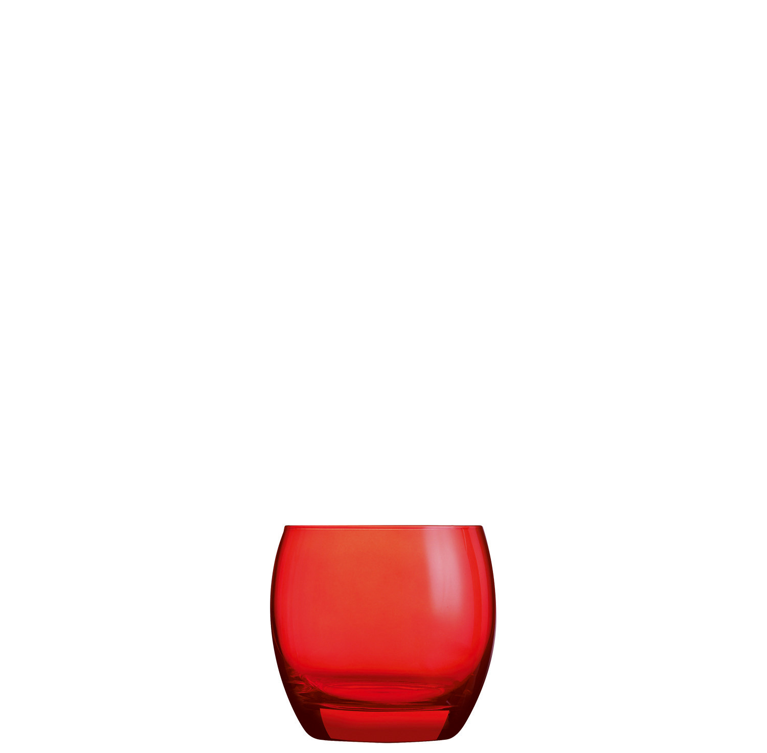 Whiskyglas 90 mm / 0,32 l transparent + rot besprüht