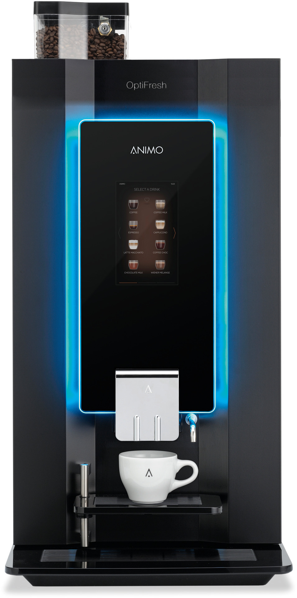 Kaffeevollautomat 1 x 2,20 l+1 x 2,30 l+ 2x1,20 l /OptiFresh Bean 4 Touch/schwarz