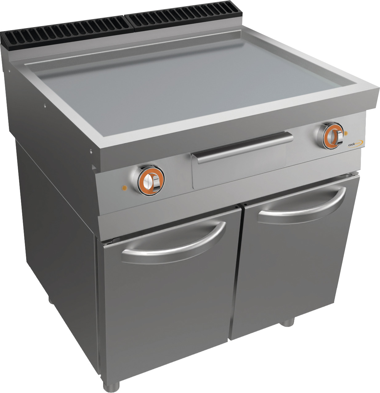Elektro-Grillplatte, glatt Unterbau mit Türen