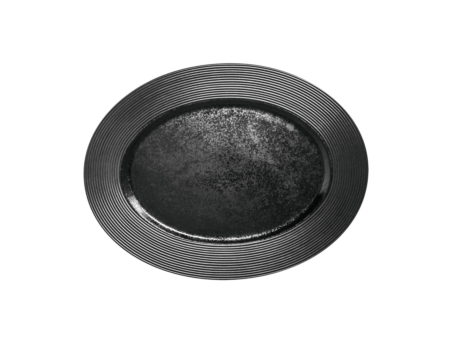 Platte oval 340 x 255 mm schwarz