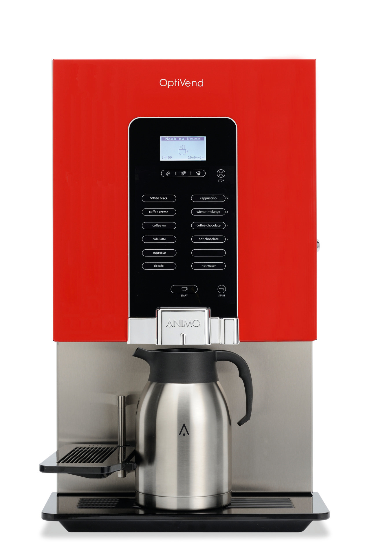 Kaffeevollautomat 2 x 2,30 l + 5,10 l / OptiVend 33 TS NG / rot