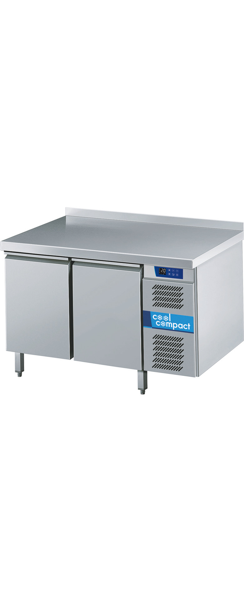 Kühltisch 2 Türen je 8 x GN 1/1 /  ohne Tischplatte / zentralgekühlt