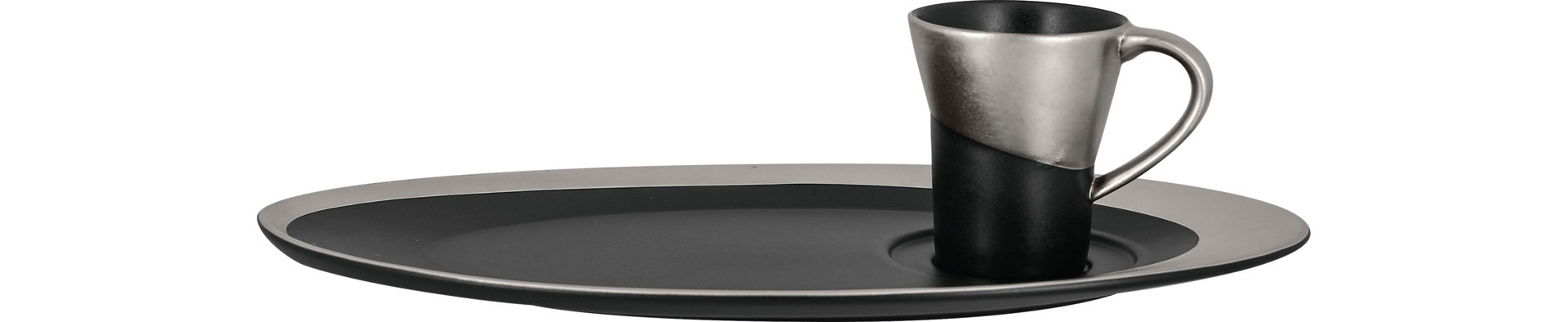 Espressotasse 60 mm / 0,09 l schwarz / silber