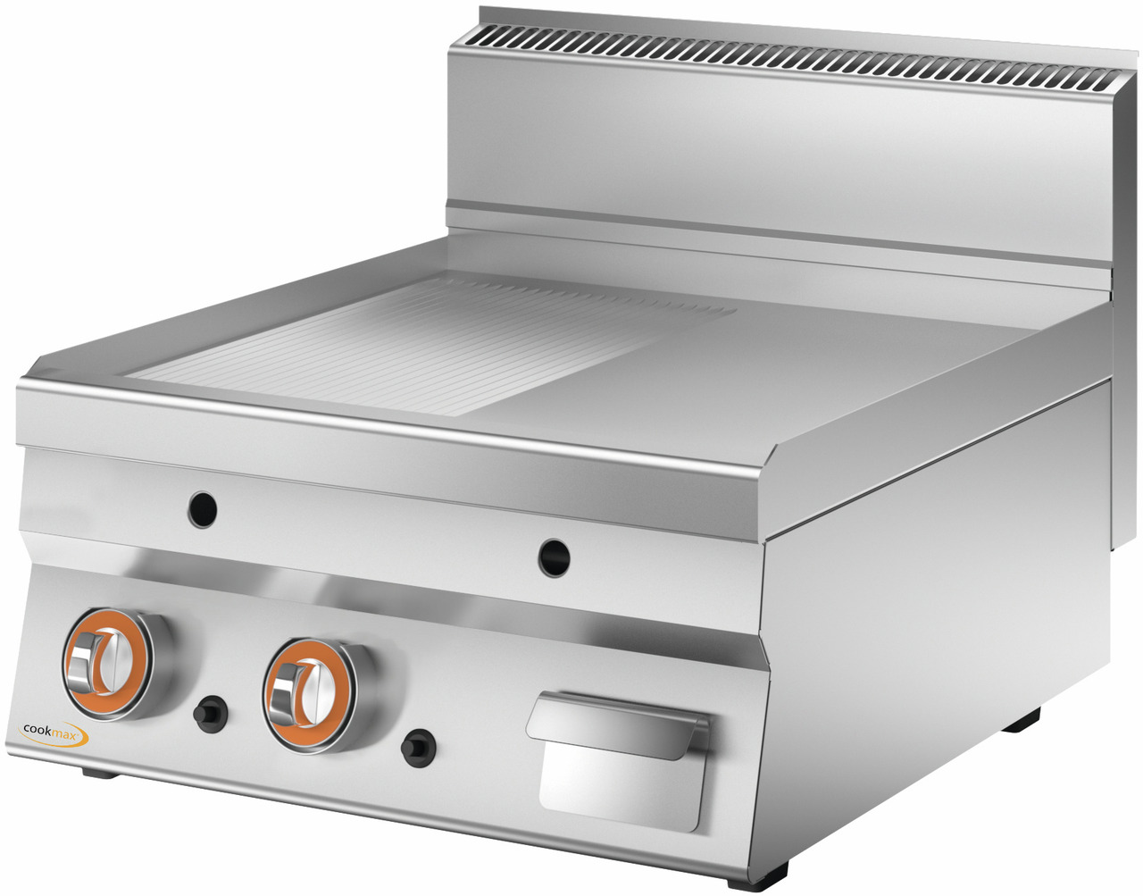 Gas-Grillplatte, 1/2 gerillt + 1/2 glatt