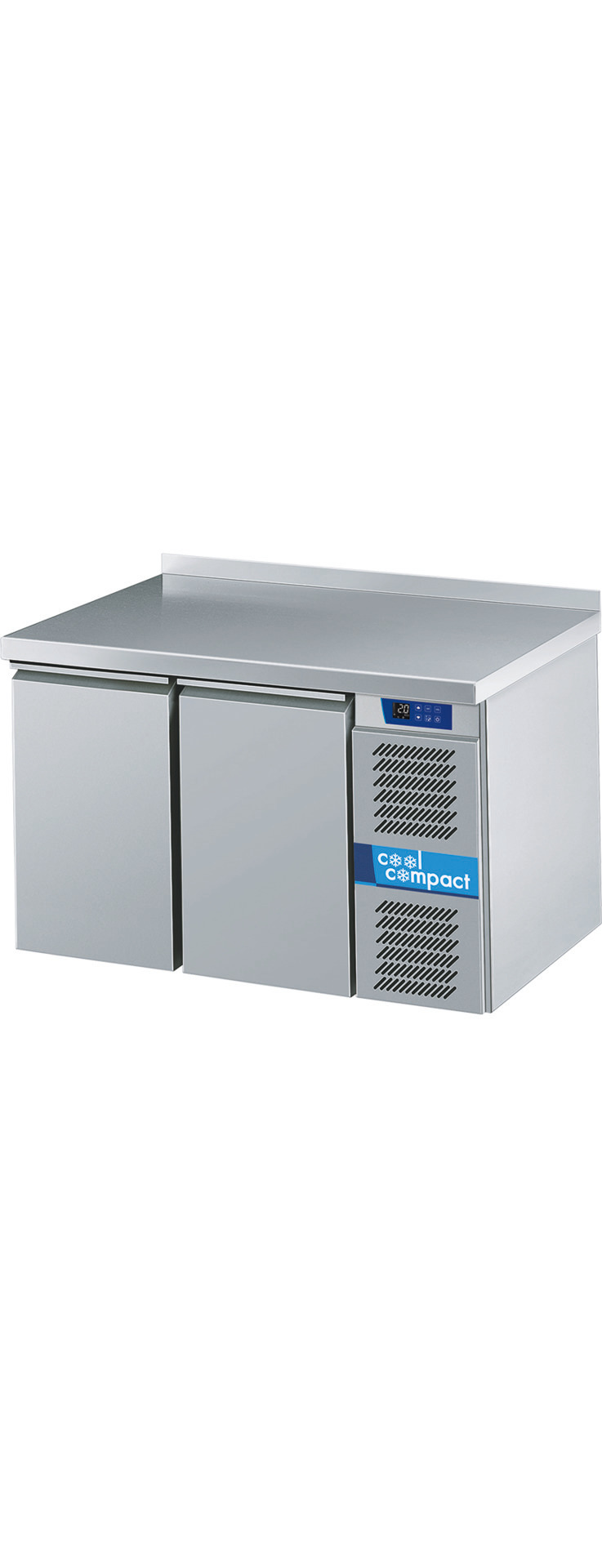 Tiefkühltisch 2 Türen je 10 x GN 1/1 /  mit Aufkantung hinten / steckerfertig
