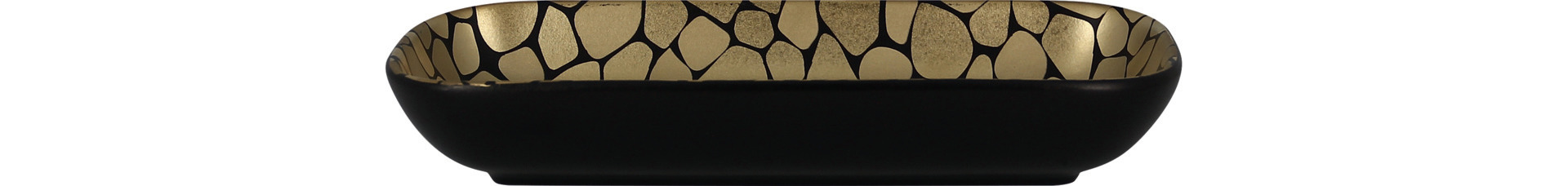 Schale rechteckig 220 x 110 x 35 mm / 0,33 l schwarz / gold