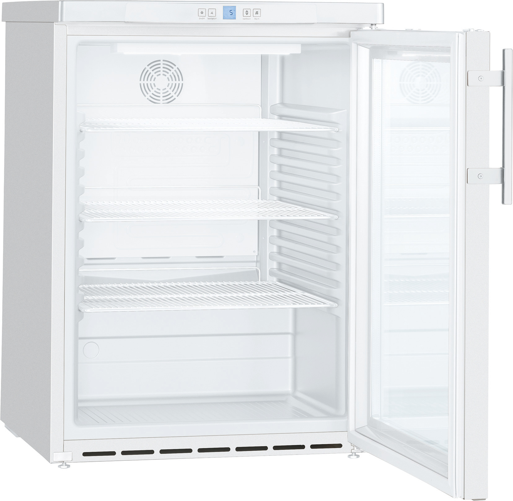 Umluft-Glastürenkühlschrank 141,00 l /  außen weiß