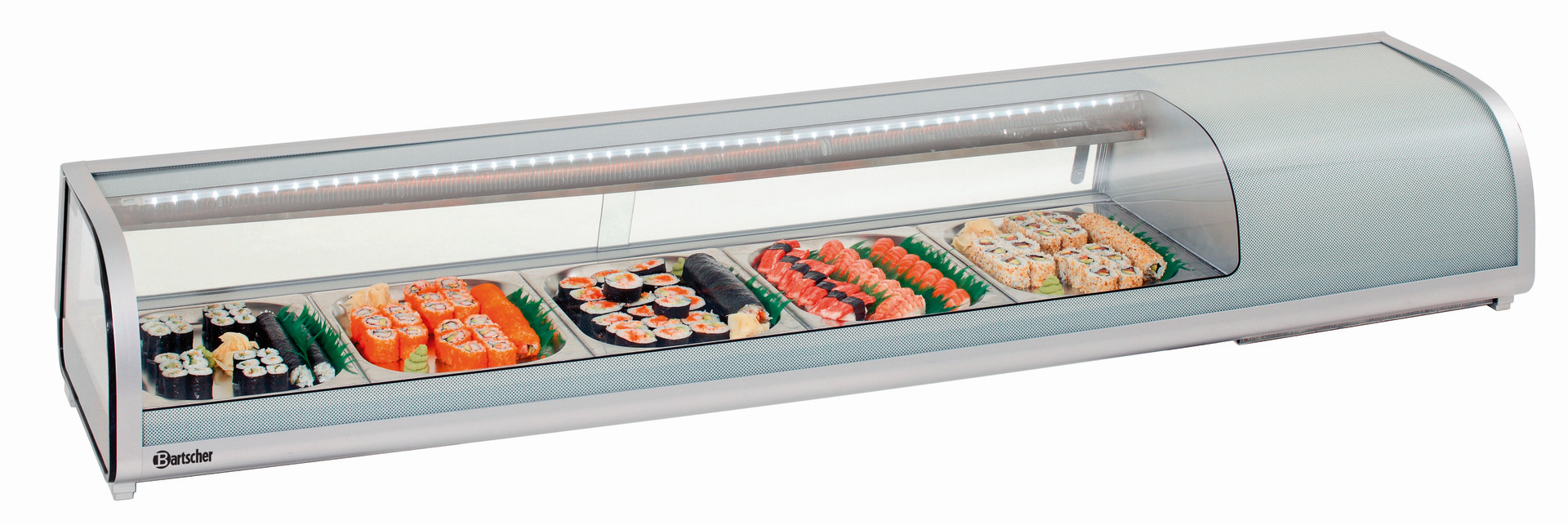 Kühl-Aufsatzvitrine 5 x GN 1/2 Sushi Bar 1800 x 425 x 295 mm
