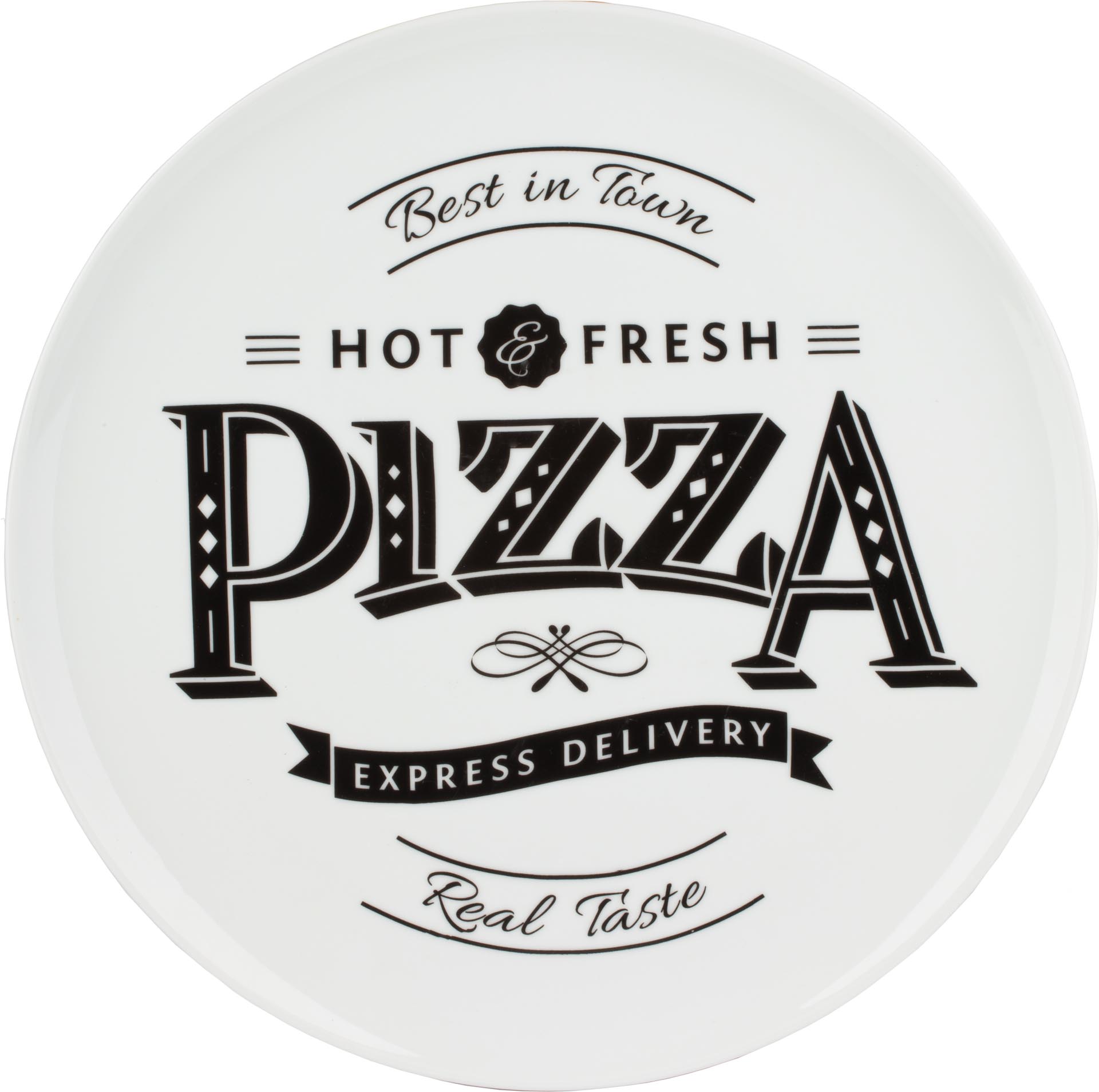 Pizzateller weiß mit Dekor "Host & Fresh" 30 cm