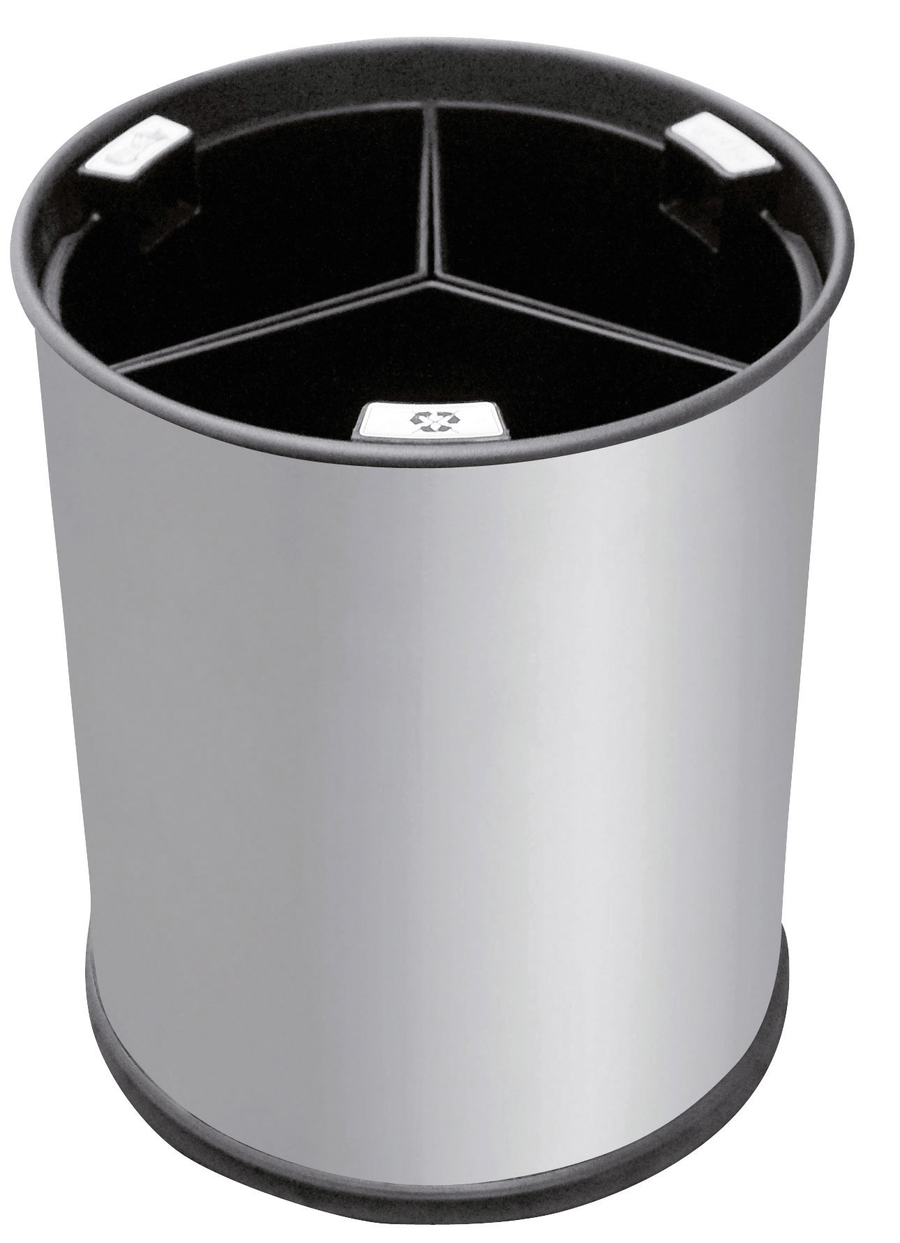 Abfallbehälter mit Trennsystem 13,0 l rund Edelstahl matt 245 x 245 x 300 mm